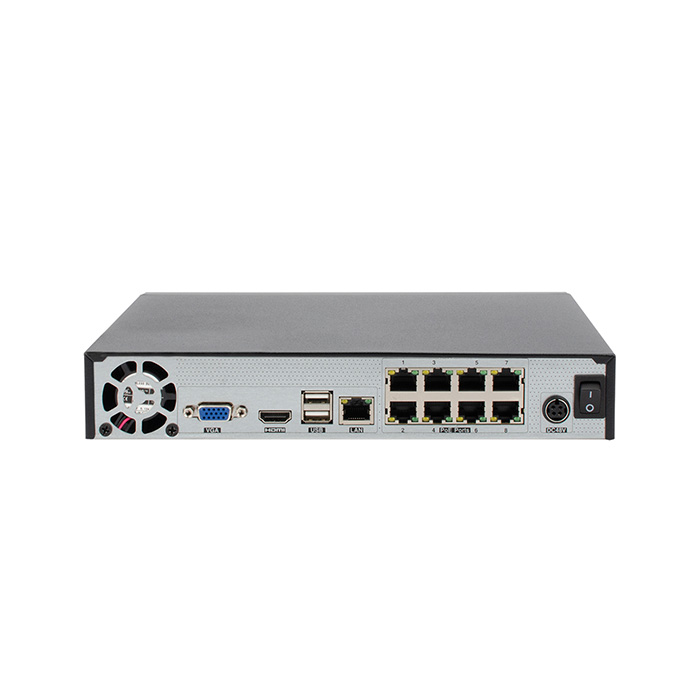 NVR 8 CANALES IP POE 5MP H.265 1 SATA MARCA MOTOROLA