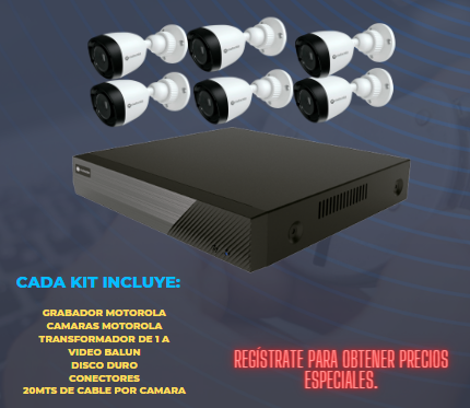 Kit 6 Cámaras Balas